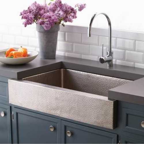 Native Trails CPK592 Pinnacle Copper Kitchen Sink Brushed Nickel