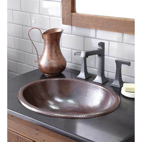 Native Trails CPS240 Rolled Classic Hammered Copper Self-Rimming Bathroom Sink