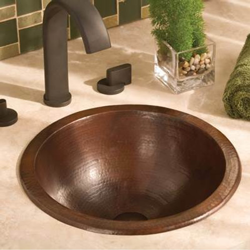 Native Trails CPS259 SMALL ROUND Hammered Copper Bathroom Sink