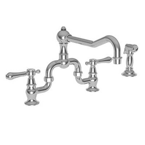Newport Brass 9453-1/15S Kitchen Bridge Faucet w/ Side Spray Satin Nickel