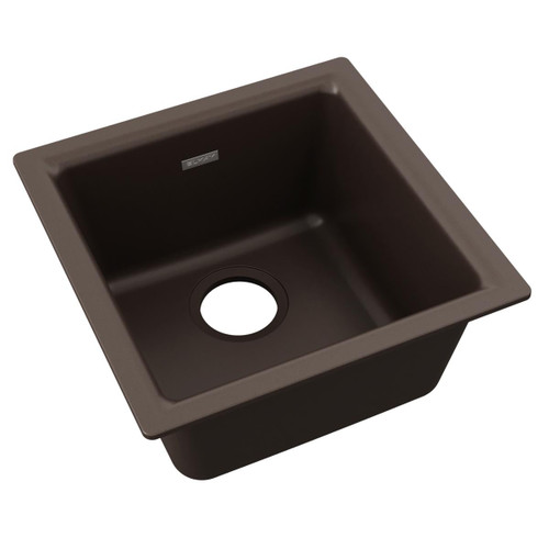 Elkay Quartz Classic 15-3/4" x 15-3/4" x 7-11/16", Single Bowl Dual Mount Bar Sink, Mocha