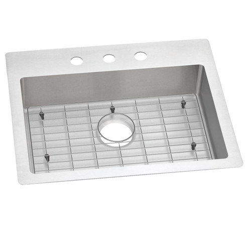 Elkay Crosstown 18 Gauge Stainless Steel 25" x 22" x 6", 3-Hole Single Bowl Dual Mount ADA Sink Kit