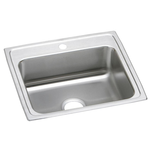 Elkay Lustertone Classic Stainless Steel 22" x 19-1/2" x 7-5/8", 1-Hole Single Bowl Drop-in Sink