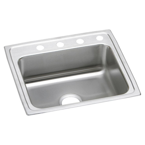Elkay Lustertone Classic Stainless Steel 22" x 19-1/2" x 7-5/8" 4-Hole Single Bowl Drop-in Sink