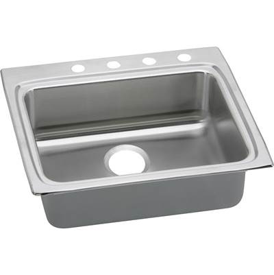 Elkay LRAD2522604 Lustertone Classic Stainless Steel 25" x 22" x 6", Single Bowl Drop-in ADA Sink