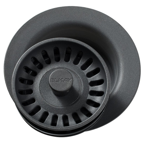 Elkay Polymer 3-1/2" Disposer Flange with Removable Basket Strainer and Rubber Stopper Charcoal