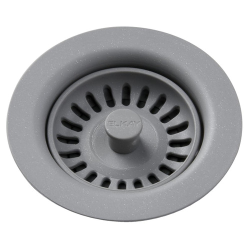 Elkay Polymer Drain Fitting with Removable Basket Strainer and Rubber Stopper Greystone