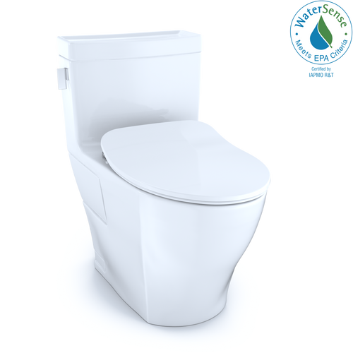 TOTO Legato One-Piece Elongated 1.28 GPF Toilet with CeFiONtect and SoftClose seat, WASHLET+ ready, Cotton White - MS624234CEFG#01