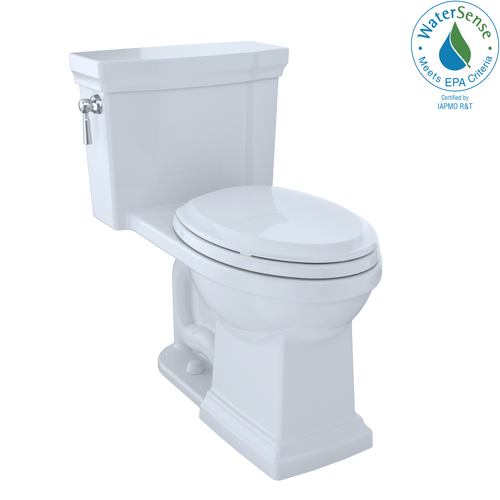 TOTO MS814224CEFG#01 Promenade II One-Piece Elongated 1.28 GPF Universal Height Toilet with CeFiONtect: Cotton White