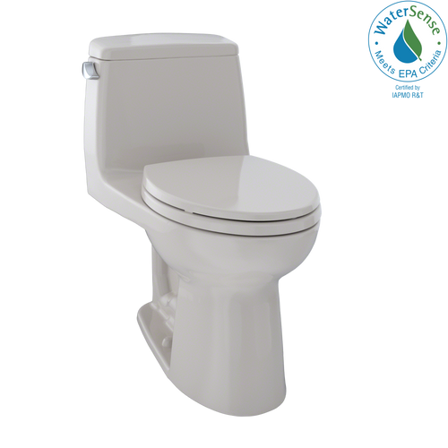 Toto Eco UltraMax One Piece Elongated ADA Compliant Toilet 1.28 GPF with SS114 SoftClose Seat in Sedona Beige Toto Eco UltraMax One Piece Elongated ADA Compliant Toilet 1.28 GPF with SS114 SoftClose Seat in Sedona Beige