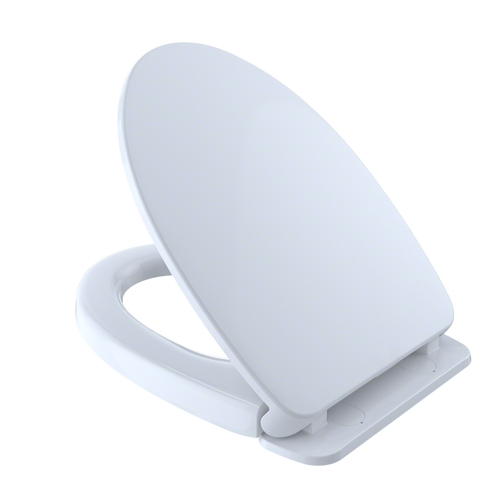 TOTO SS124#01 SoftClose Non Slamming, Slow Close Elongated Toilet Seat and Lid: Cotton White