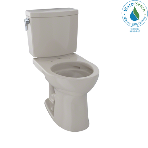 TOTO Drake II 1G Two-Piece Round 1 GPF Universal Height Toilet with CeFiONtect - Bone - CST453CUFG#03