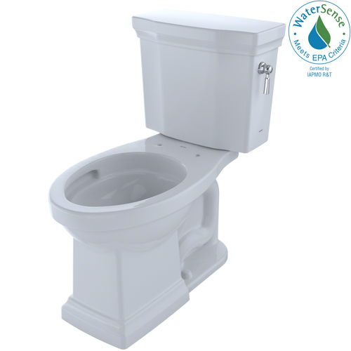 TOTO Promenade II 1G Two-Piece Elongated 1 GPF Universal Height Toilet with CeFiONtect and Right-Hand Trip Lever, Cotton White - CST404CUFRG#01