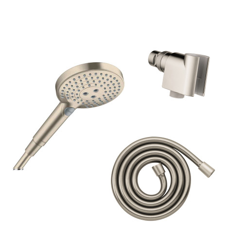 Hansgrohe 4913820 Raindance Select S Handshower Set 120 3-Jet PowderRain, 2.5 GPM in Brushed Nickel