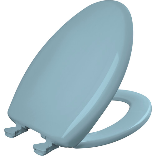 Bemis 1200SLOWT 024 Elongated Plastic Toilet Seat in Twilight Blue with STA-TITE Seat Fastening System, EasyClean and WhisperClose Hinge
