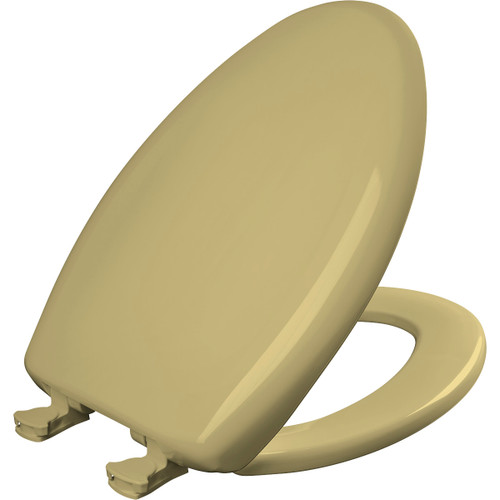 Bemis 1200SLOWT 031 Elongated Plastic Toilet Seat in Harvest Gold with STA-TITE Seat Fastening System, EasyClean and WhisperClose Hinge