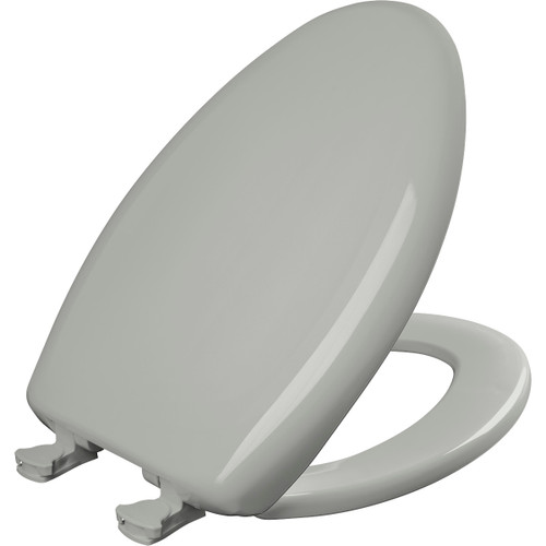 Bemis 1200SLOWT 062 Elongated Plastic Toilet Seat in Ice Grey with STA-TITE Seat Fastening System, EasyClean and WhisperClose Hinge