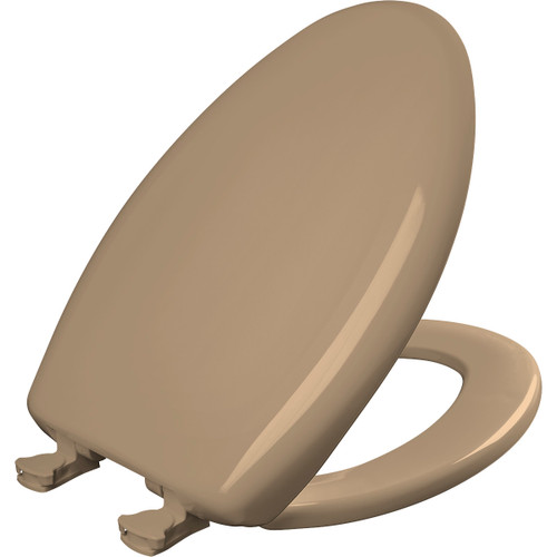 Bemis 1200SLOWT 148 Elongated Plastic Toilet Seat in Sand with STA-TITE Seat Fastening System, EasyClean and WhisperClose Hinge