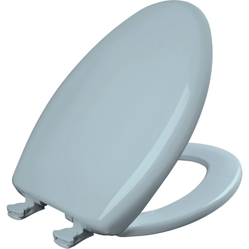 Bemis 1200SLOWT 344 Elongated Plastic Toilet Seat in Heron Blue with STA-TITE Seat Fastening System, EasyClean and WhisperClose Hinge