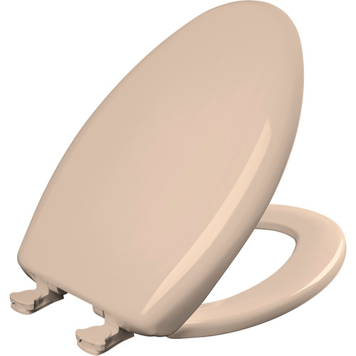 Bemis 1200SLOWT 643 Elongated Plastic Toilet Seat in Desert Bloom with STA-TITE Seat Fastening System, EasyClean and WhisperClose Hinge