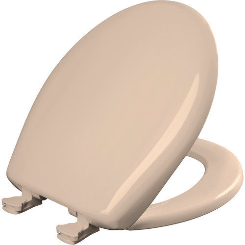 Bemis 200SLOWT 643 Round Plastic Toilet Seat in Desert Bloom with STA-TITE Seat Fastening System, EasyClean and  WhisperClose Hinge