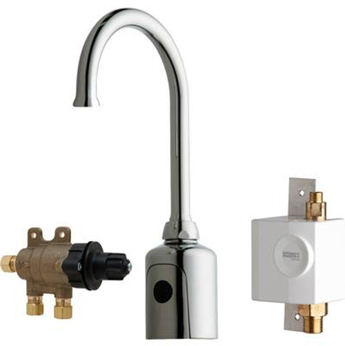 Chicago Faucets 116.429.AB.1 E-CAST Hytronic Gooseneck Sink Faucet w/ Dual Beam Infrared Sensor AC