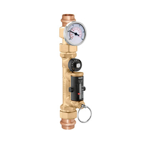 Caleffi 132557AFC QuickSetter+ Balancing Valve w/ Flowmeter Union, 3/4" Press 2 - 7 GPM & Temp Gauge Low Lead