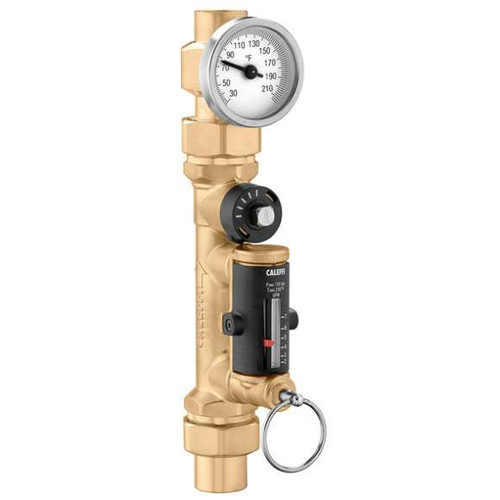 Caleffi 132633AFC QuickSetter+ Balancing Valve w/ Flowmeter Union, 1" Pex Expansion .5 - 1.75 GPM & Temp Gauge Low Lead