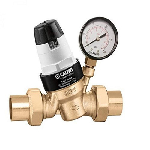 Caleffi 535961HA PressCal PRV ASSE 1003, 1" Sweat w/ Pressure Gauge