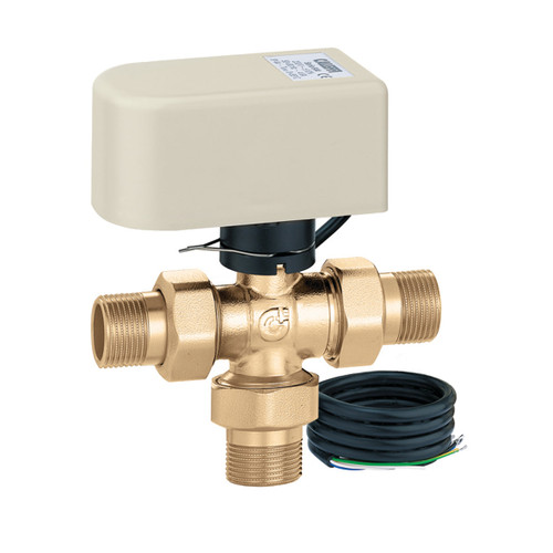 Caleffi NA644300 3-Way diverting body w/24V act., no fittings