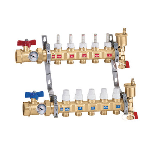 Caleffi 6686F5S1A IN TwistFlow Radiant Manifold Assembly 6 loop 1" INVERTED