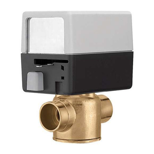Caleffi Z44 Z-One 2-Way valve body, Normally Closed Actuator with Switch, 24V, 1/2", Sweat, 2.5 Cv, 50 PSI Δ P