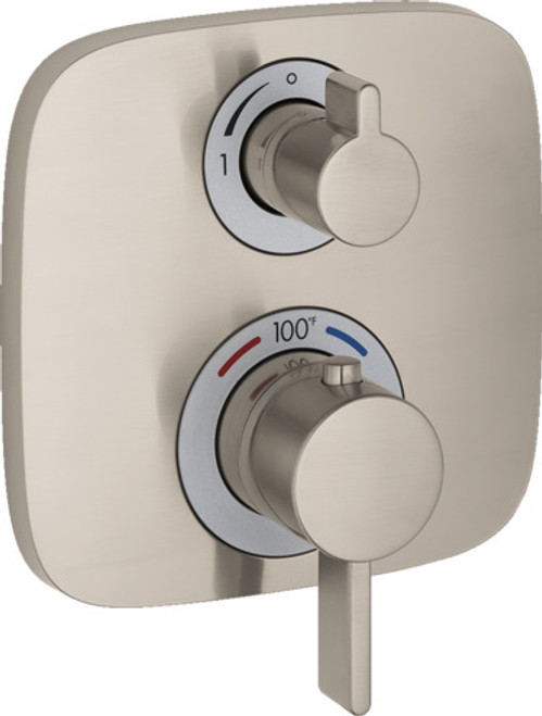 Hansgrohe 15707821 Ecostat E Thermostatic Trim with Volume Control in Brushed Nickel