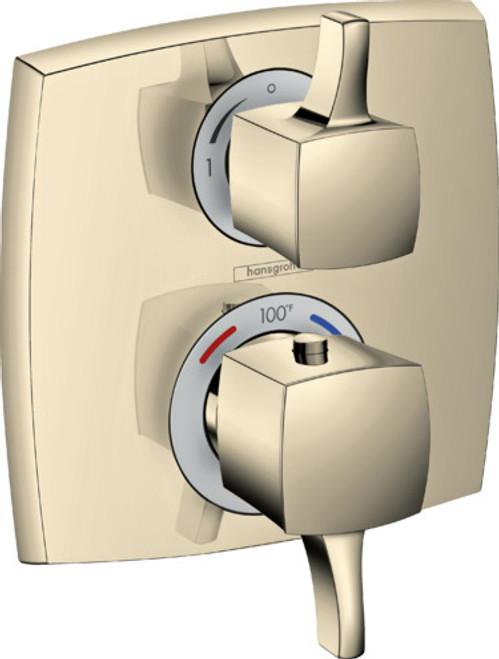 Hansgrohe 15728831 Ecostat Classic Thermostatic Trim with Volume Control and Diverter, Square in Polished Nickel