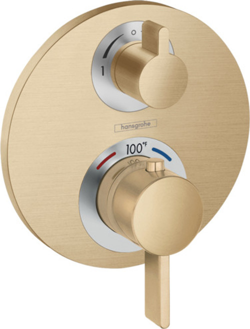 Hansgrohe 15757141 Ecostat S Thermostatic Trim with Volume Control in Brushed Bronze Hansgrohe 15757141 Ecostat S Thermostatic Trim with Volume Control in Brushed Bronze