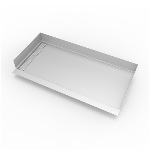 Infinity Drain 30"x 60" BLL-H-3060AS-PS Shower Base Kit: Polished Stainless
