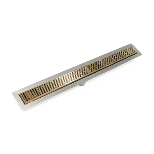 Infinity Drain 42" FFIG 6542 SB Linear Drain Kit: Satin Bronze