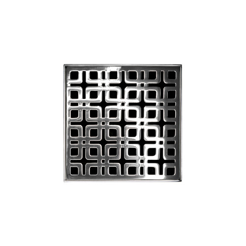 Infinity Drain 4" x 4" KD 4-2H PS Center Drain Kit: Polished Stainless