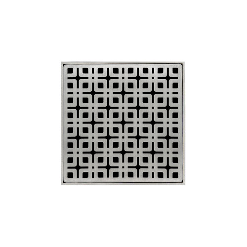 Infinity Drain 5" x 5" KD 5-3P SS Center Drain Kit: Satin Stainless