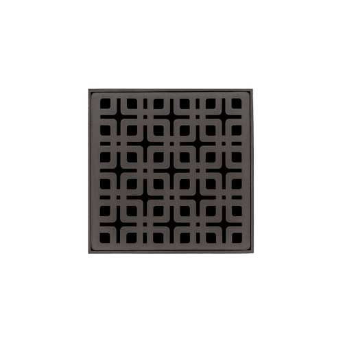 Infinity Drain 4" x 4" KDB 4-A ORB Center Drain Kit: Oil Rubbed Bronze