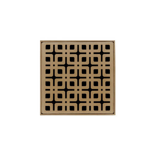 Infinity Drain 4" x 4" KDB 4-A SB Center Drain Kit: Satin Bronze