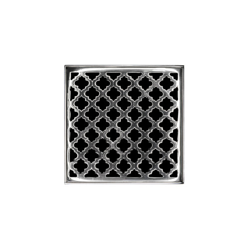 Infinity Drain 4" x 4" MD 4-2H PS Center Drain Kit: Polished Stainless