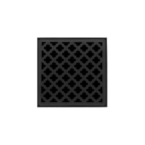 Infinity Drain 5" x 5" MD 5-2H BK Center Drain Kit: Matte Black