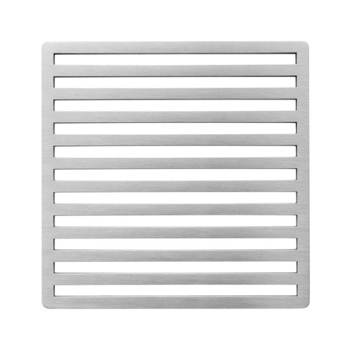 Infinity Drain 4"x4" NS 4 SS Center Drain Decorative Cover: Satin Stainless
