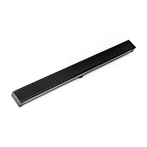 Infinity Drain 72" S-LT 6572 BK Linear Drain Kit: Matte Black