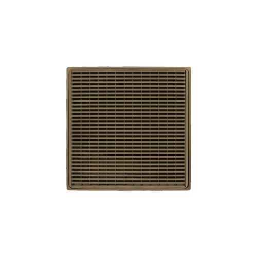 Infinity Drain 4" x 4" W 4 SB Center Drain Kit: Satin Bronze