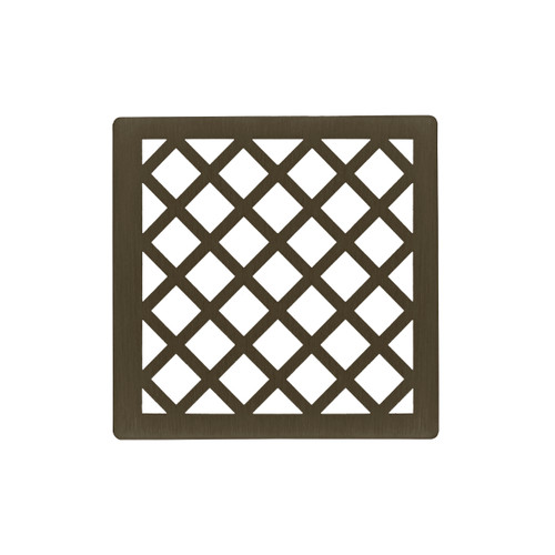 Infinity Drain 4" x 4" XS 4 ORB Center Drain Decorative Cover: Oil Rubbed Bronze