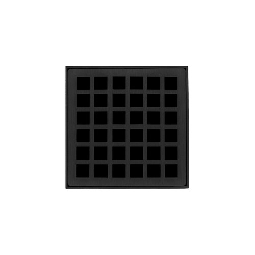 Infinity Drain 4" x 4" QDB 4-S BK Center Drain Kit: Matte Black