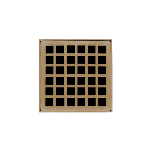 Infinity Drain 4" x 4" QDB 4-S SB Center Drain Kit: Satin Bronze