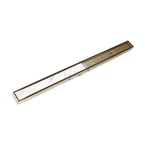 Infinity Drain 96" S-LTIFAS 9996-I SB Linear Drain Kit: Satin Bronze